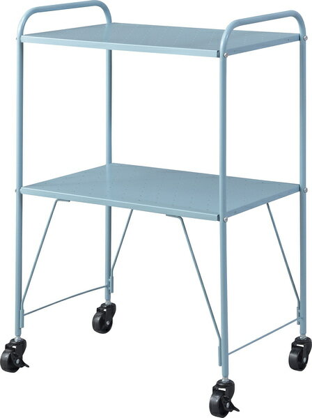 サイドワゴン マルチワゴン キッチンワゴン ワゴン キッチン 洗面所 デスク回り キャスター 移動 ストッパー付き パンチング仕様 デスク 収納 ブルー
