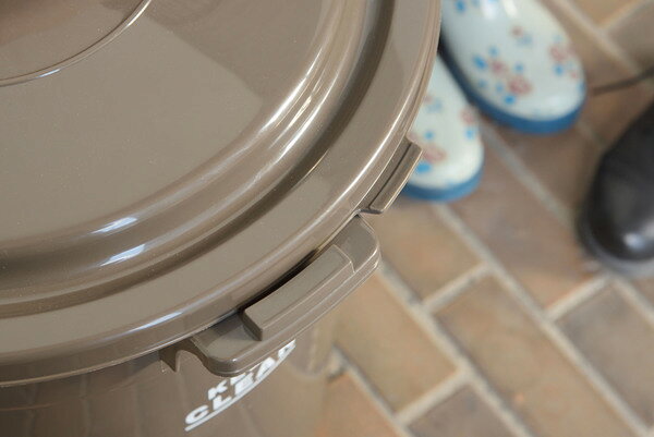 ペール45L ゴミ箱 45L ラウンドペール 丸型 フタ付き ロック機能付き ポリプロピレン 丸洗い おしゃれ 屋外 ゴミ箱 分別ゴミ箱 ダストボックス アースカラー ブラン [2]