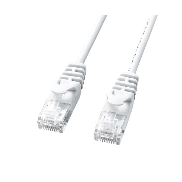 （まとめ） サンワサプライカテゴリ6準拠極細LANケーブル ホワイト 5m LA-SL6-05W 1本 【×3セット】