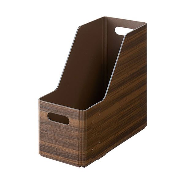 (まとめ)キングジム キーニスタッキングユニットボックス Sロング ブラウン KW1012Lフラ 1セット(3個)【×5セット】