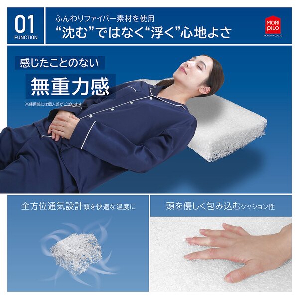 alineの空気の上で眠る まくら 枕 3D 30×50×高さ8〜12cm 高さ調節可 洗える Air Sleep Pillow 寝具 ピロー【代引不可】｜アングル3