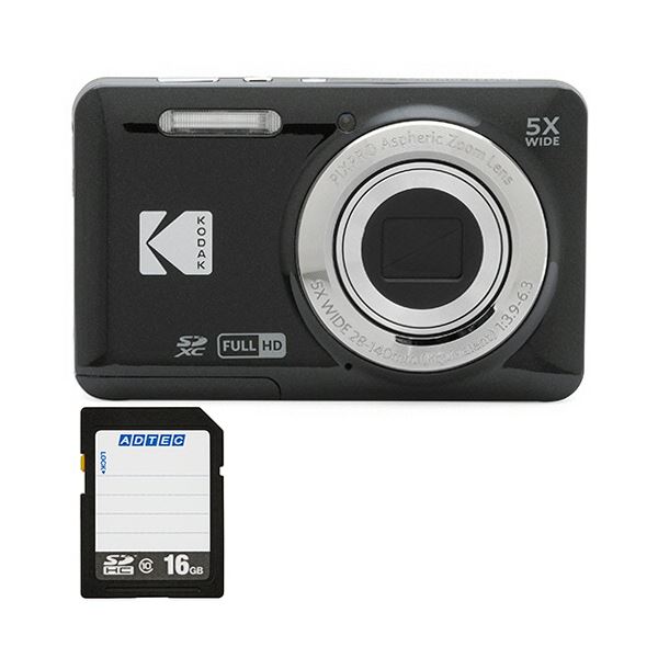 コンパクトデジタルカメラ PIXPRO ブラック FZ55BK2A + 16GB SDHCメモリカード 1セット デジタルカメラ デジカメ カメラ 写真