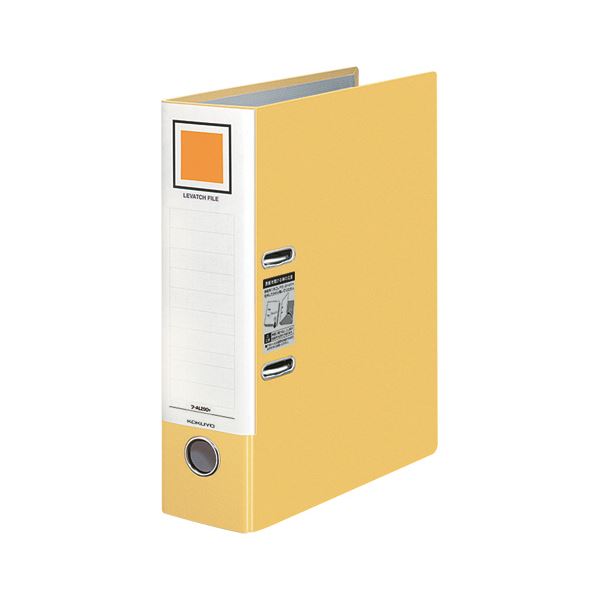 （まとめ） コクヨレバッチファイル A4タテ 2穴 480枚収容 48mmとじ 背幅76mm 黄 フ-AL290Y 1冊 【×5セ..