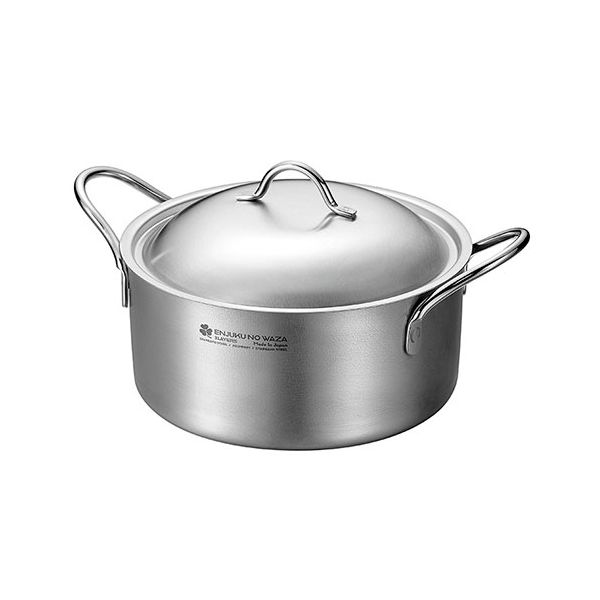 よこやま 燕熟の技 両手鍋20cm 煮込みやオーブン調理に 食洗器対応 容量2.8L・1.1kg EJSA-1000