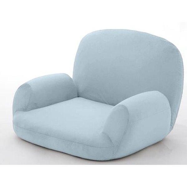 丸くて可愛いヒジツキ座椅子 1人掛け BLブルー【代引不可】