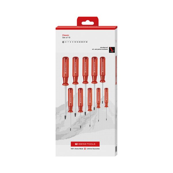 PB SWISS TOOLS ピービースイスツールズ 10本組 クラシックハンドル ヘクスローブ...