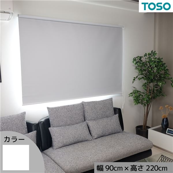 ■サイズ・色違い・関連商品■約幅60cm×高さ180cm ホワイト■約幅60cm×高さ180cm アイボリー■約幅60cm×高さ180cm ブラウン■約幅90cm×高さ220cm ホワイト[当ページ]■約幅90cm×高さ220cm アイボリー■約幅90cm×高さ220cm ブラウン■約幅180cm×高さ220cm ホワイト■約幅180cm×高さ220cm アイボリー■約幅180cm×高さ220cm ブラウン■商品内容遮光生地を使用したロールスクリーンです。遮光1級生地で日差しを遮り、寝室にも最適です。ボールチェーンで上げ下げの操作も快適に行えます。窓のみでなく、お部屋の間仕切りや収納の目隠しにも活躍します。工具は＋ドライバー1本あればOK。付属のワンタッチブラケットを取り付けて、簡単にブラケットと本体の設置が出来ます。※必ず取付位置に取付下地があることをご確認ください。また、カーテンレール取付金具も付属しているので、お使いのカーテンレールはそのままで簡単に設置することも可能です。※カーテンレールの許容荷重内でご使用ください。■商品スペック【商品名】遮光生地で日差しを遮断。遮光ロールスクリーン　ホワイト　幅90cm×高さ220cm【サイズ(約)】幅90cm×高さ220cm【材質】スクリーン:ポリエステル【付属品】木ネジ、ブラケット、カーテンレール取付金具【生産国】中国【注意事項】・遮光1級生地を使用していますが、完全遮光にはなりません。・スクリーンの幅は製品幅より約4cm狭くなります。・付属の取付ネジは木部用です。木部以外には使用しないでください。・壁や天井面に取付する際は、取付面の下地があることをご確認ください。・カーテンレールに取付される際は、カーテンレールの耐荷重内でご使用ください。・ご使用、お取付けの際は説明書をよく読みご対応ください。【注意事項】・本商品は、北海道・沖縄・離島への配送はいたしかねます。あらかじめご了承ください。・写真の色調はモニターの機種や設定により実際の商品と異なる場合があります。予めご了承くださいますようお願いします。■送料・配送についての注意事項●本商品の出荷目安は【2 - 5営業日　※土日・祝除く】となります。●お取り寄せ商品のため、稀にご注文入れ違い等により欠品・遅延となる場合がございます。●本商品は仕入元より配送となるため、北海道・沖縄・離島への配送はできません。