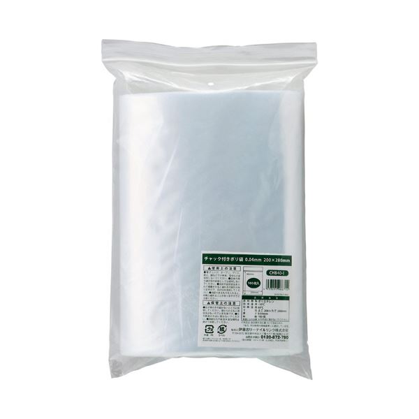 （まとめ） 伊藤忠リーテイルリンク チャック付ポリ袋 0.04×200×280mm CHB40-I 1パック（100枚） 【×10セット】