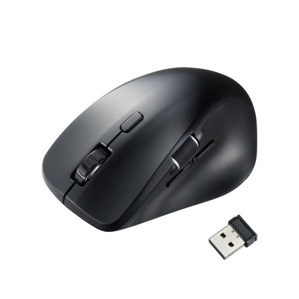 サンワサプライ 静音ワイヤレスマウス サイドホイール付き 5ボタン ブラック MA-WBS524BK