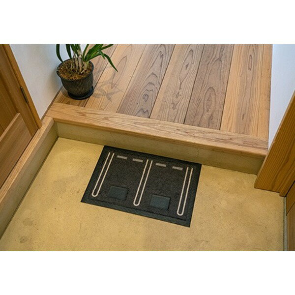 玄関マット 靴置きマット 約30×45cm 子供用 駐車場タイプ 二人用 表地 ナイロン100％ 裏地 ゴム 泥落とし 砂落とし【代引不可】