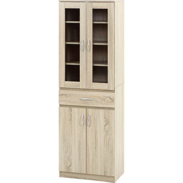 ハイキッチンキャビネット 約180×60cm オーク 組立品【代引不可】