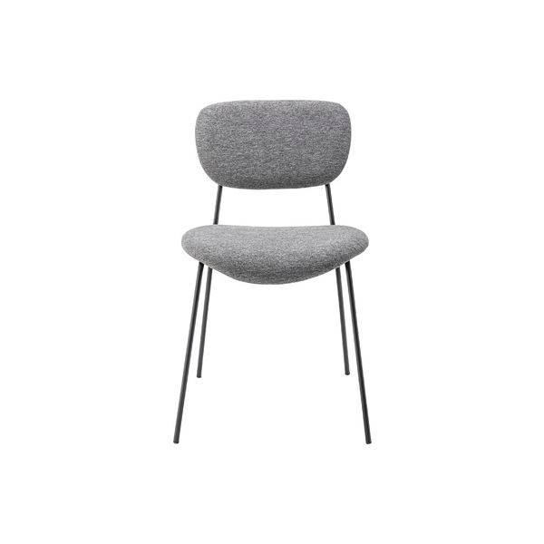 (まとめ) チェア グレー 完成品 【×2セット】 スチール シンプル [2]
