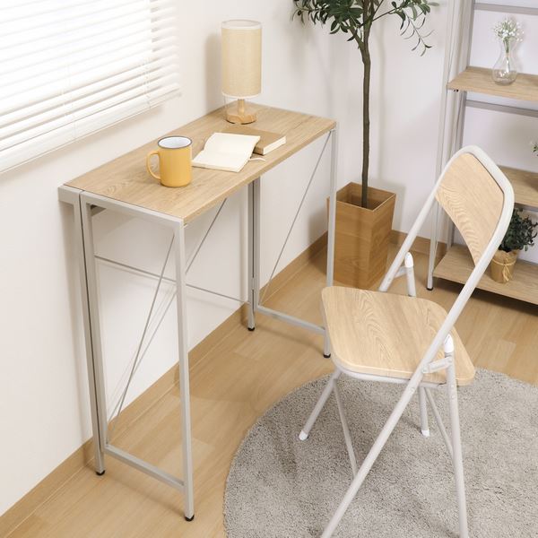 折りたたみデスク 約幅90×41cm NA ナチュラル 完成品【代引不可】 [2]