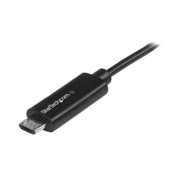（まとめ） StarTech.com Micro USB充電ケーブル（充電お知らせLEDライト付き） 1m...