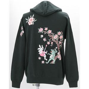 10柄！語れる立体和柄パーカー(NP)　鳥獣ロック　M