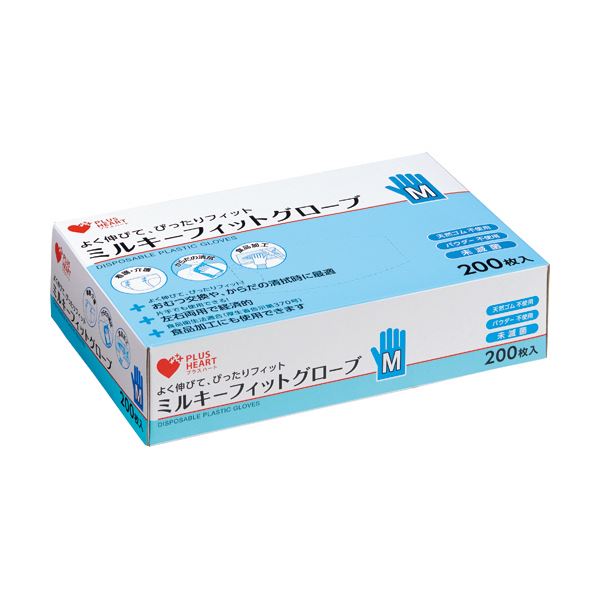 〔まとめ〕 オオサキメディカル ミルキーフィットグローブ 透明 M 70205 1箱 (200枚) 〔×3セット〕 使い捨て手袋