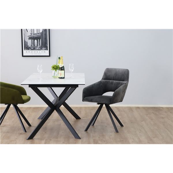 チェア ブラック ベルベット調生地 パーソナルチェア ダイニングチェア 椅子 チェア UP 364 DAVIS ダヴィス spin chair【代引不可】 [3]