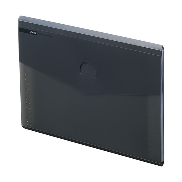リヒトラブ soeruスリムドキュメントファイル（ヨコ型） A4 6ポケット スモークブラック A-8700-24 1セ..