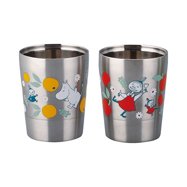 ムーミン ペア二重タンブラー 260mlSセット φ7.5×9.5cm MM8100-865 C6110544(3)