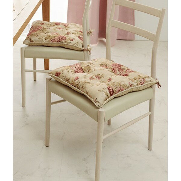 クッション 約43×43cm 椅子用 シート ベージュ 手洗い可 エレガント インテリア雑貨 生活雑貨 リビング..