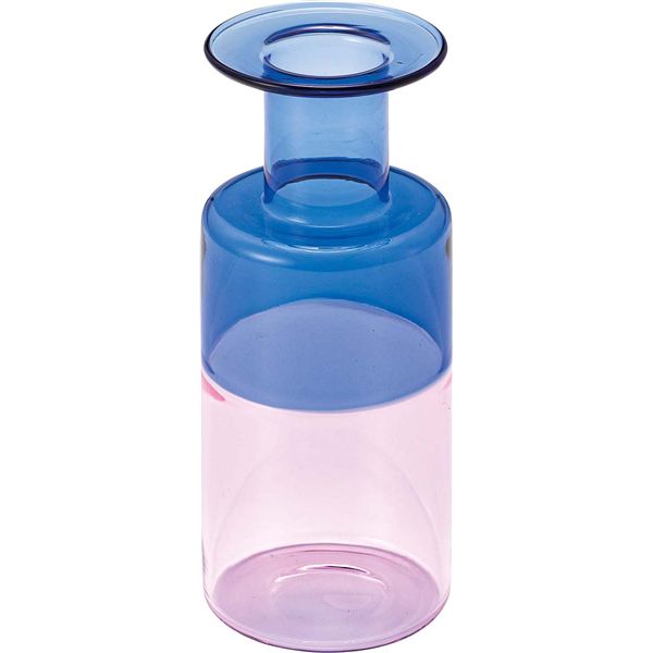 ガラスベース ブルー＆ピンク （約W6.5×D6.5×H15.5cm） 完成品