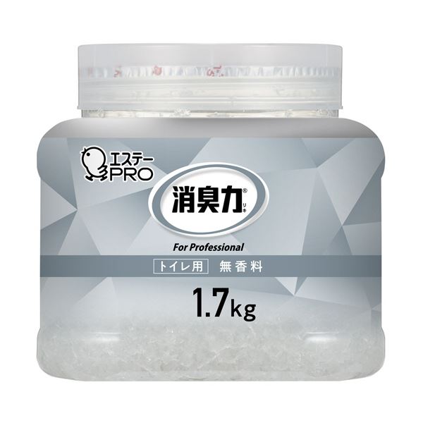 （まとめ） エステー 消臭力業務用消臭剤 クラッシュゲルタイプ トイレ用 無香料 本体 1.7kg 1個 【×3セット】