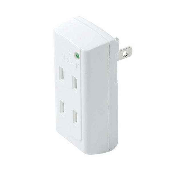 （まとめ） サンワサプライ雷ガードタップ 2P・3個口 ホワイト TAP-SP222 1個 【×2セット】