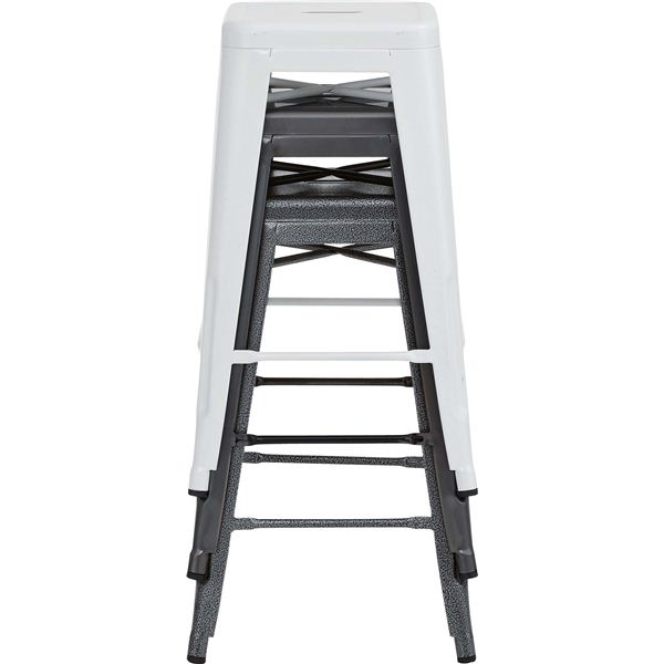 カウンターチェア ハイチェア 幅41cm アイボリー スチール製 スタッキング可 クレールハイスツール リビング