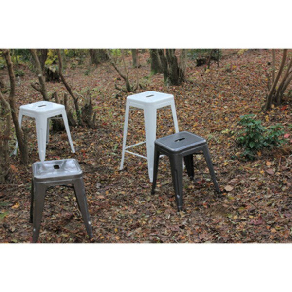 カウンターチェア ハイチェア 幅41cm アイボリー スチール製 スタッキング可 クレールハイスツール リビング [2]