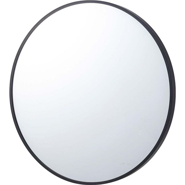 ウォールミラー ブラック （約W50×D2.5×H50cm） 完成品