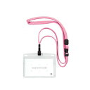 (まとめ) オープン工業 吊り下げ名札 フック式 ヨコ名刺 1枚 フレッシュピンク NL-22P-FPK 【×10セット】