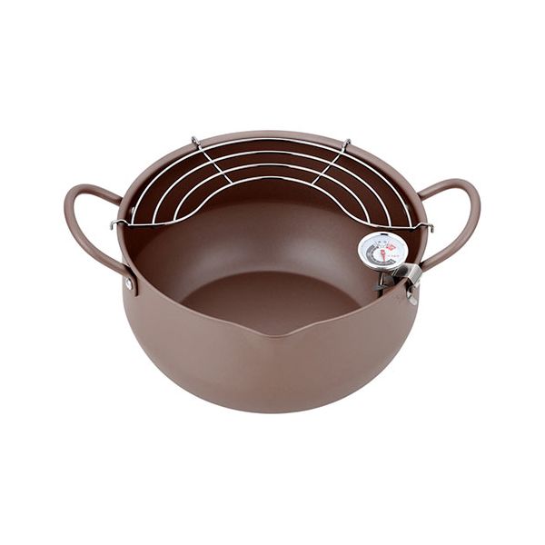 極み揚 温度計付深型揚げもの鍋 22cm 温度計付きで油温の調整がしやすい FA-220