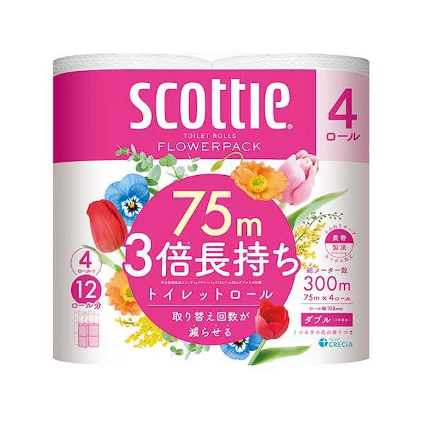 スコッティ フラワー 3倍長持ち W 4R×12P