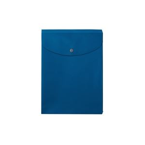 （まとめ）プラス ポケット付エンベロープ 縦型マチ付 青【×20セット】