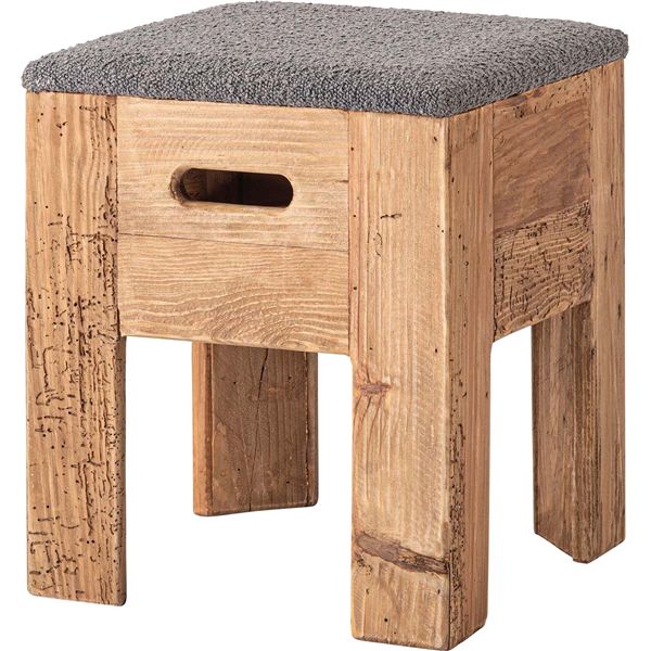 スツール グレー （約W36×D36×H41cm） 完成品