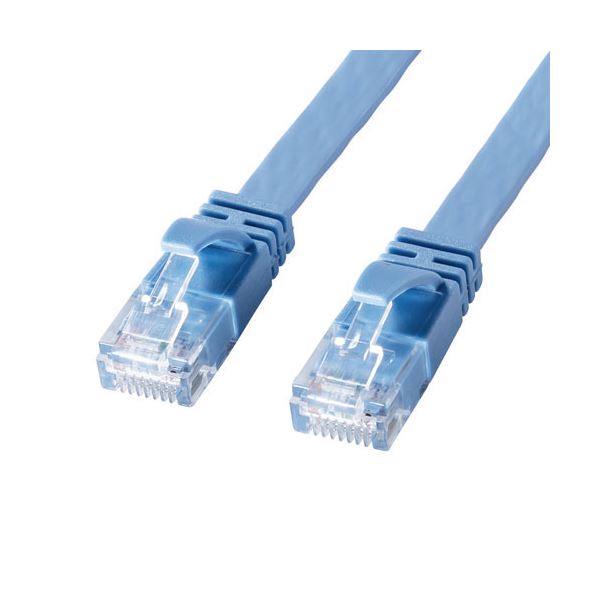 楽天alineサンワサプライ カテゴリ6AフラットLANケーブル 20m ブルー KB-FL6AL-20BL