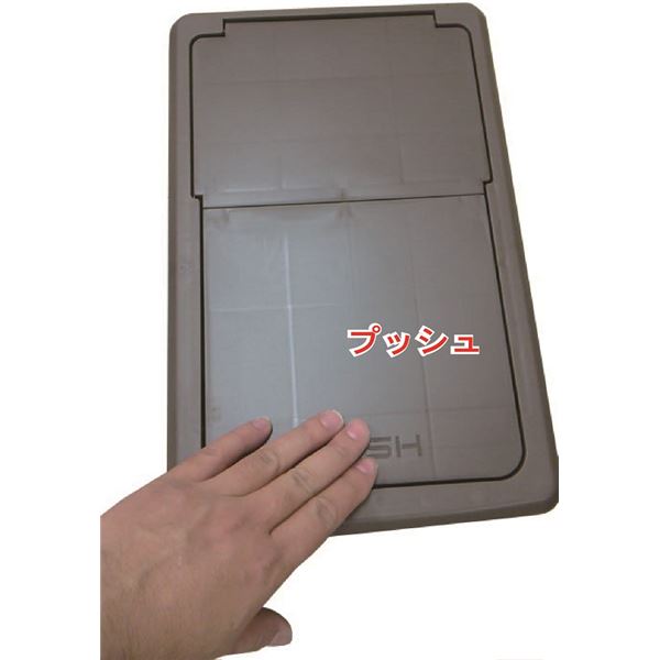 フタの高さを抑えるスライドペール/ゴミ箱 20L レッド 1個 完成品 [3]