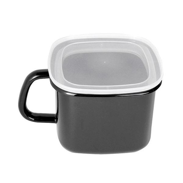 HANAKO 抗菌琺瑯ブラック角型ストックポット1.5L 18.5×14.5×11.5cm C6124686(3)