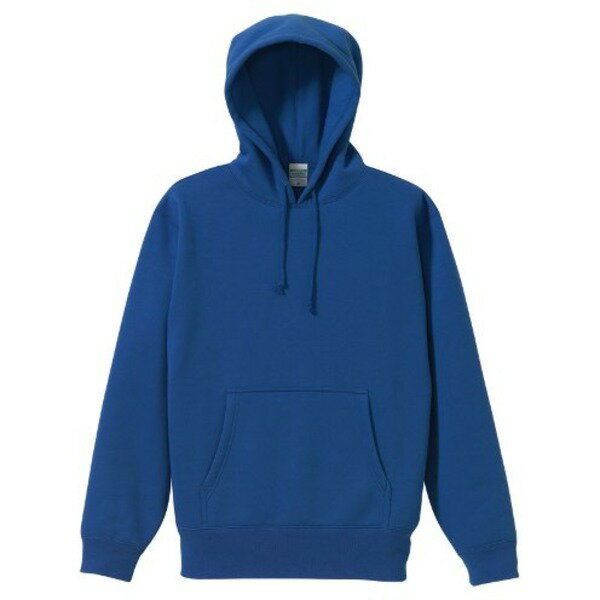 裏起毛 プル パーカー Mサイズ ロイヤルブルー 綿混 10.0オンス ヘビーウェイト 裏起毛 保温性 フード二重縫製 プルオーバー