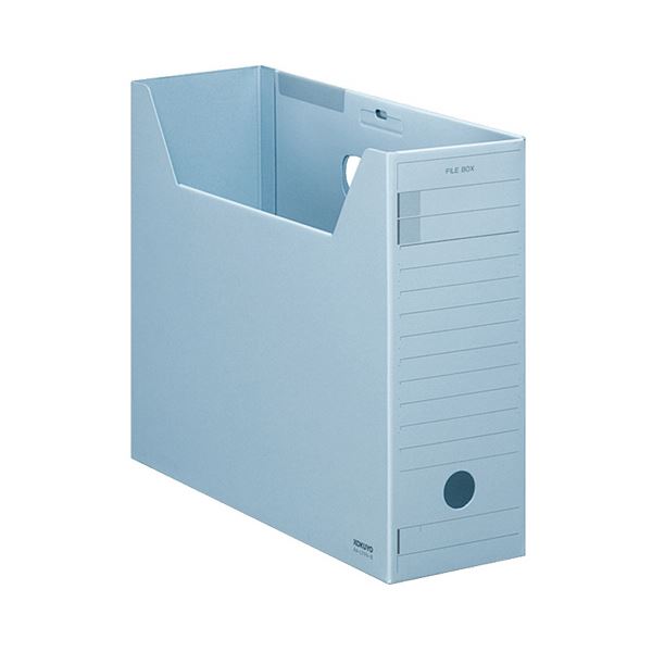 コクヨファイルボックス-FS(Fタイプ) A4ヨコ 背幅102mm 青 フタ付 A4-LFFN-B 1セット(5冊)(3)