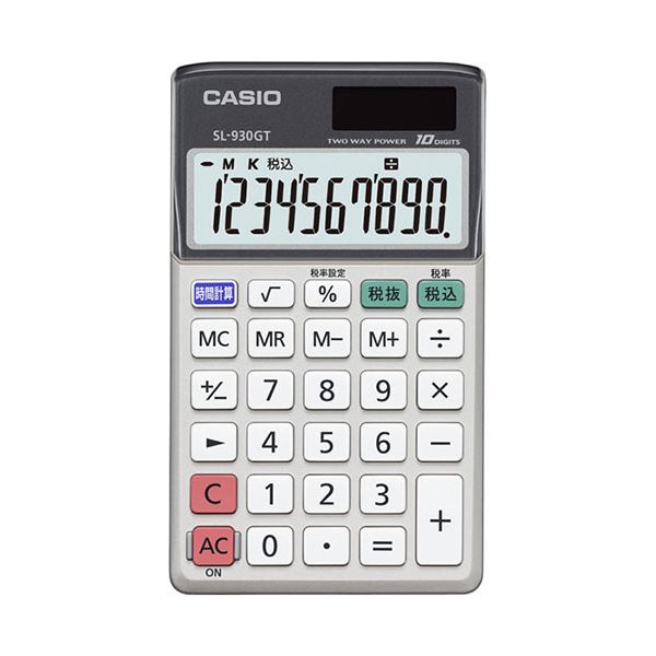 （まとめ） カシオ手帳タイプ電卓 10桁 SL-930GT-N 1台 【×3セット】