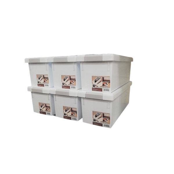 〔6個セット〕 収納ケース 約幅170mm×高さ160mm 不透明 ホワイト スタッキング 日本製 収納ボックス スマートケース CD DVD収納