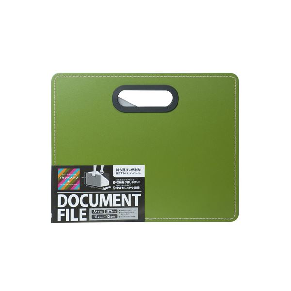 (業務用セット)ナカバヤシ IROKATU ドキュメントファイル・発泡PP製/A4/ヨコ型 DF-A401E-OG オリーブグ..