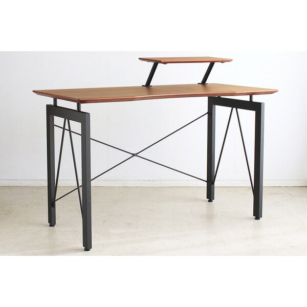 パソコンデスク 【ガトーII ブラウン】 幅120cm 木製 スチール脚 アジャスター調整機能付き 『レガリー レガート』 【組立品】【代引不可】 [2]