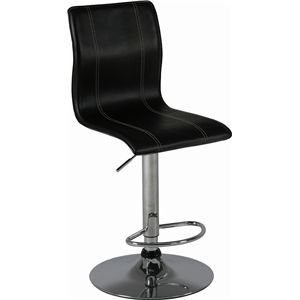 カウンターチェア ハイチェア 約幅45cm ハイタイプ ブラック ガス圧昇降 足置き 背もたれ付き スチール 合皮 スタイル 組立品【代引不可】