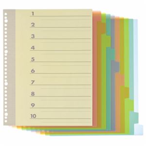 （まとめ） TANOSEE インデックス（PP） A4タテ 4・30穴 10山1組 1パック 【×20セット】