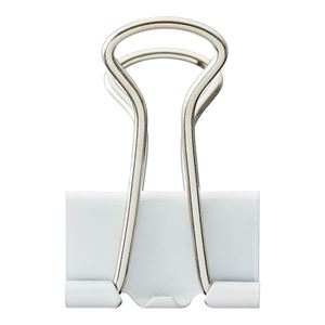 （まとめ） TANOSEE ダブルクリップ 中 口幅25mm ホワイト 1箱（10個） 【×50セット】