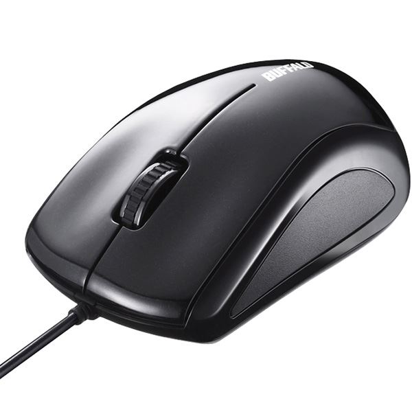 バッファロー(サプライ) 有線レーザー式マウス 静音/3ボタン ブラック BSMLU100BK