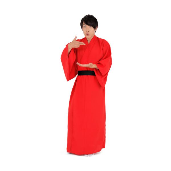 【コスプレ】 カラフル着流し/着物 【レッド】 着丈：約147cm ポリエステル100％ ...