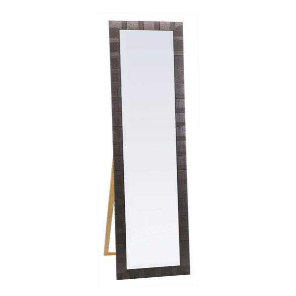 ウォールミラー 全身姿見鏡 〔 壁掛け用 〕 ミラー 4尺スタンド付 飛散防止付 DARK BLACK 日本製 HJ Ha..